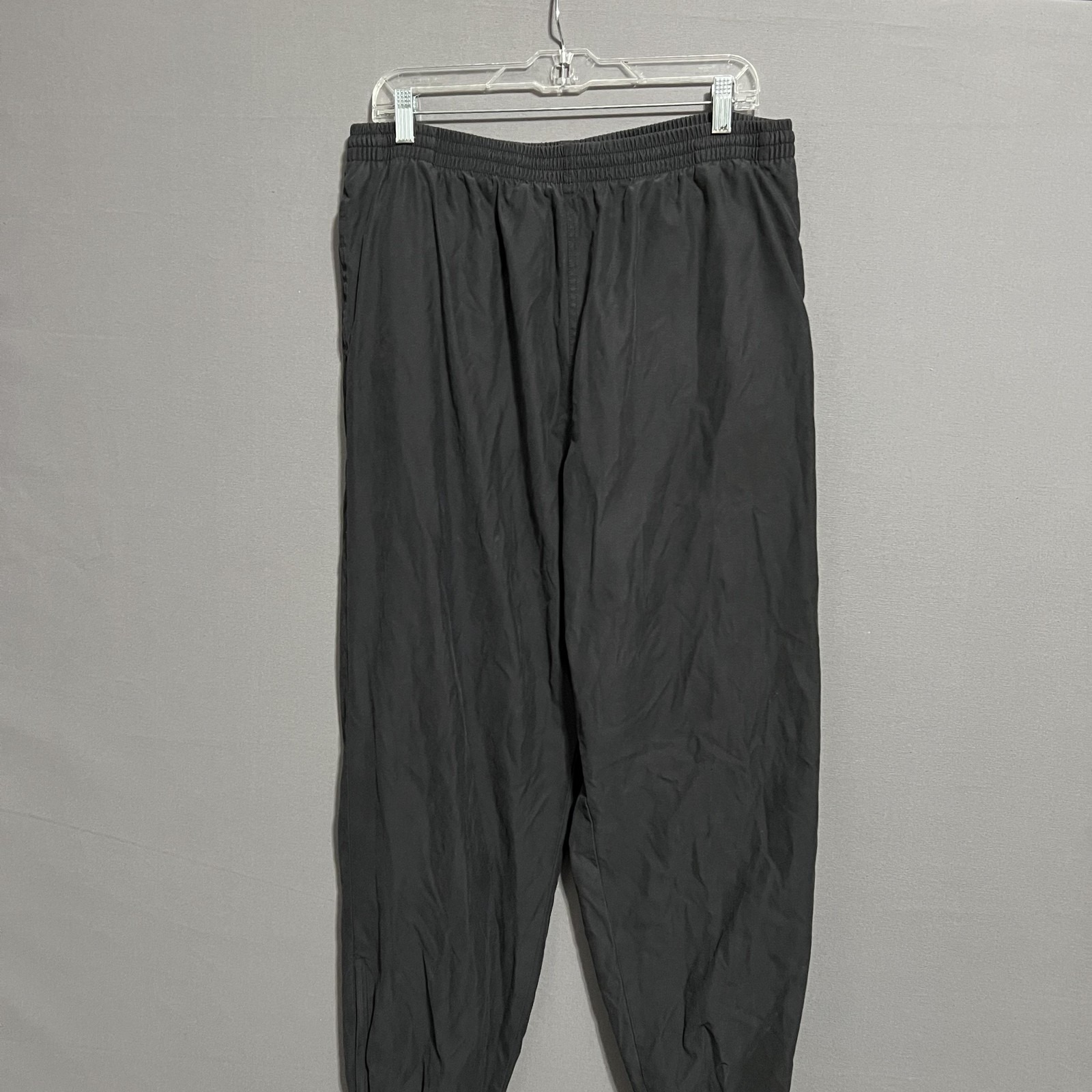 Runners Pants Mens Xl 30 Inseam Black Windbreaker Lined Elastic Waist Tapered — image 3 of 7